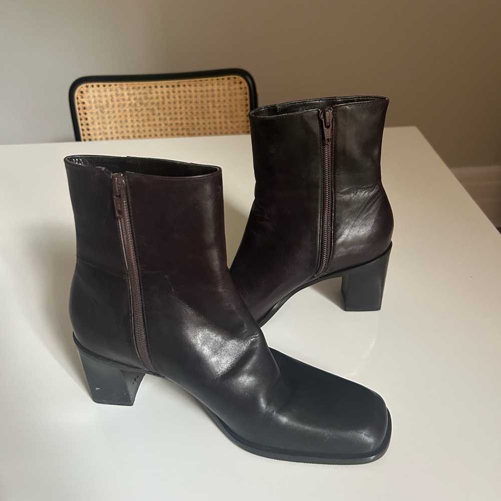 Brown Leather Ankle Boots